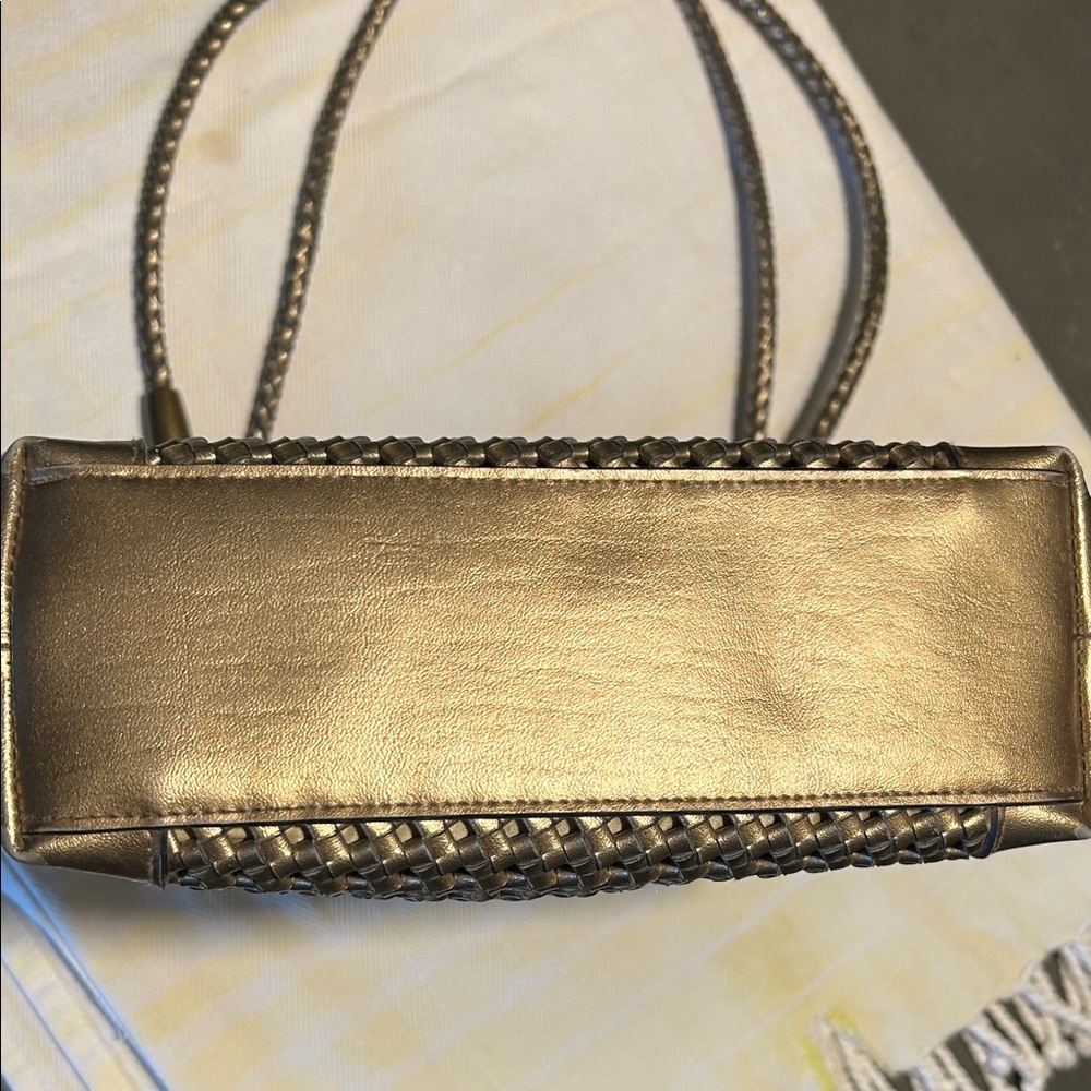Liz Claiborne Woven Metallic Bronze colored Shoulder Bag Y2K - Picture 11 of 15